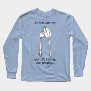 Utensil Amour: Victorian Cutlery Wordplay Long Sleeve T-Shirt